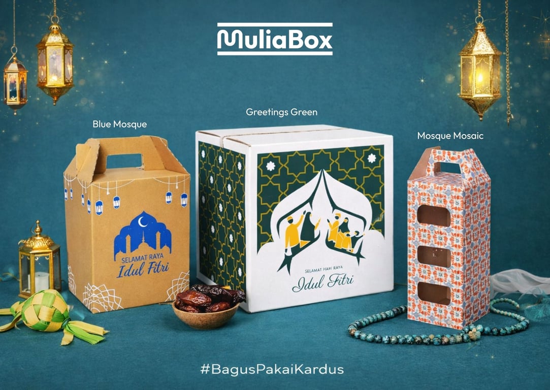 Rangkaian koleksi Ramadhan dari Mulia Box yang menawarkan berbagai pilihan desain orisinal untuk mempercantik hantaran Idul Fitri.
