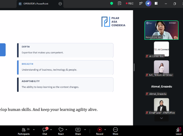 Bantu Arah Karier Talenta Digital: Telkom AI Center Bali Hadirkan Webinar “Finding Your Career Path in Minutes with AI” Bantu Arah Karier Talenta Digital: Telkom AI Center Bali Hadirkan Webinar “Finding Your Career Path in Minutes with AI”