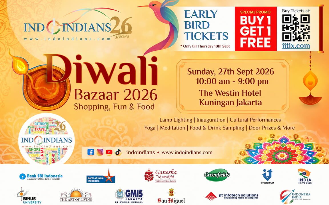 Satu Bulan Menuju Indoindians Diwali Bazaar 2026, Tiket Early Bird Buy 1 Get 1 Free Resmi Dibuka