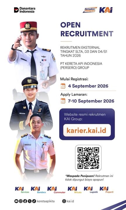 Waspada Penipuan Rekrutmen Pegawai, KAI Daop 2 Bandung Ingatkan Masyarakat Untuk Jangan Percaya Oknum yang Menjanjikan Kelulusan