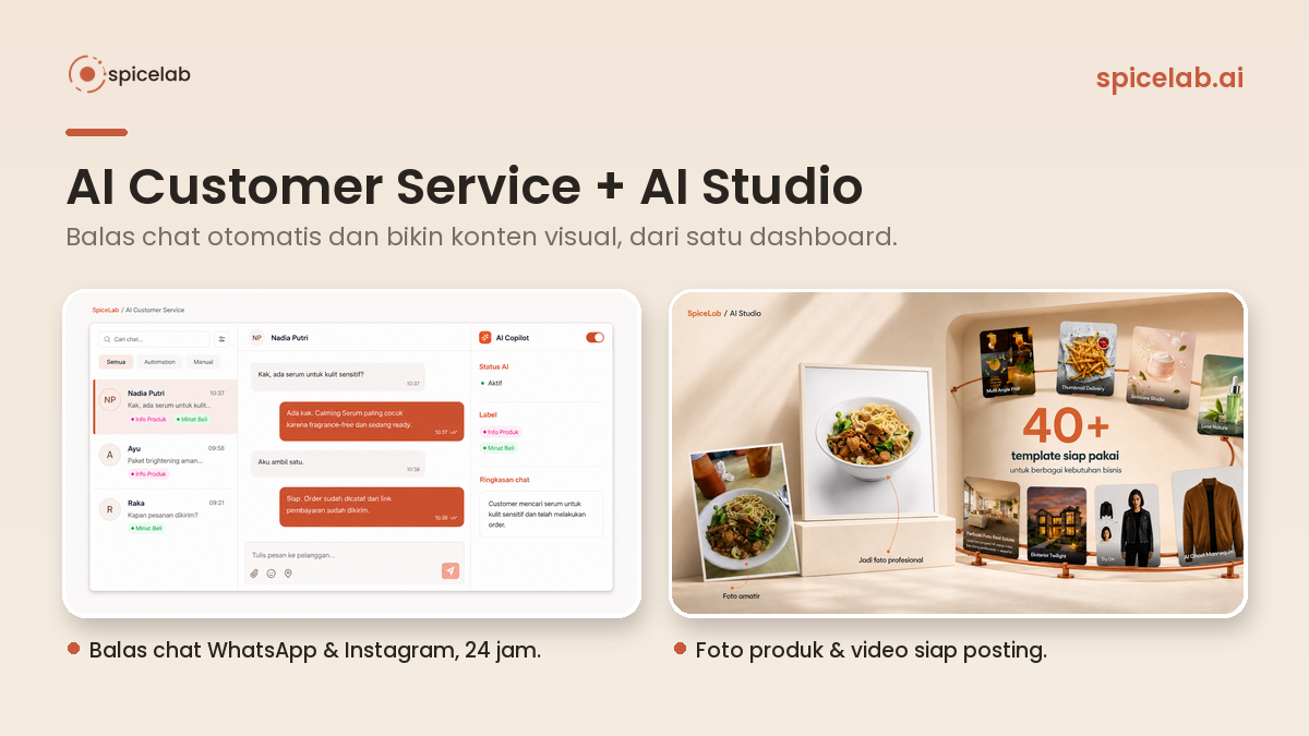 Spicelab.ai Resmi Hadir: Platform Marketing AI yang Bisa Diatur Sendiri oleh Pemilik Bisnis Spicelab.ai Resmi Hadir: Platform Marketing AI yang Bisa Diatur Sendiri oleh Pemilik Bisnis