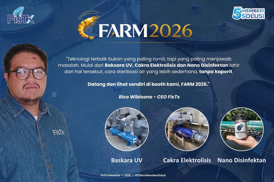 Industri Udang Punya Alternatif Pengganti Kaporit, FisTx Siap Unjuk Solusi di FARM 2026 Industri Udang Punya Alternatif Pengganti Kaporit, FisTx Siap Unjuk Solusi di FARM 2026