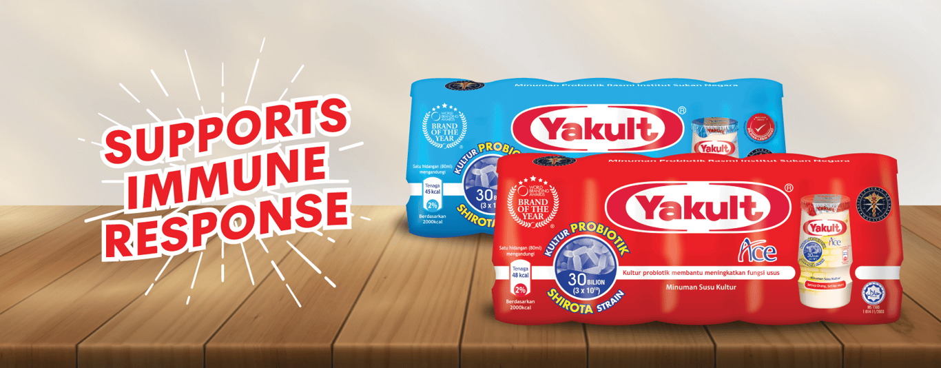 YAKULT MALAYSIA STRENGTHENS ITS SCIENTIFIC COMMITMENT WITH NEW FUNCTIONAL CLAIM FOR SHIROTA STRAIN TO SUPPORT IMMUNE RESPONSES YAKULT MALAYSIA STRENGTHENS ITS SCIENTIFIC COMMITMENT WITH NEW FUNCTIONAL CLAIM FOR SHIROTA STRAIN TO SUPPORT IMMUNE RESPONSES