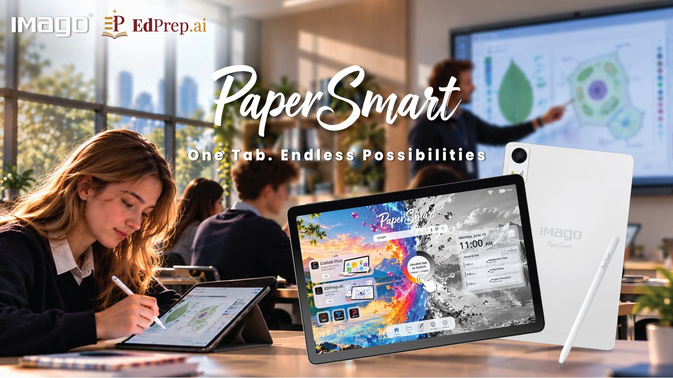 IMAGO Technologies เปิดตัว PaperSmart แท็บเล็ตนวัตกรรม 2 โหมดการทำงาน พลิกโฉมประสบการณ์การเรียนรู้ด้วยพลัง AI จาก EdPrep.ai
