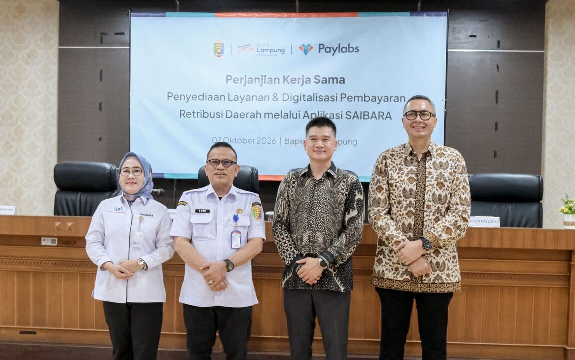 Bapenda Lampung, Bank Lampung, dan Paylabs Kolaborasikan Digitalisasi Pembayaran Retribusi Daerah