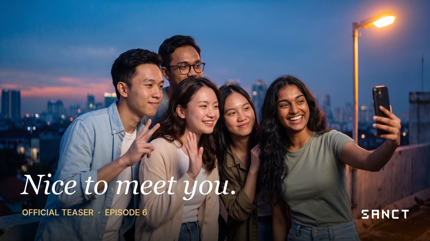 Friends on Sanct Social are added by meeting in person: Episode 6 follows one day in Jakarta with friends from Singapore and Malaysia Friends on Sanct Social are added by meeting in person: Episode 6 follows one day in Jakarta with friends from Singapore and Malaysia
