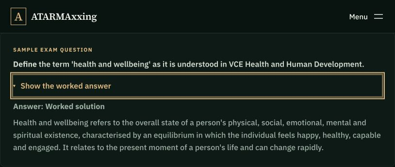 VCE Health and Human Development practice exams: check what your answer leaves out