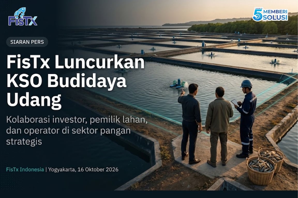 FisTx Indonesia Luncurkan KSO Budidaya Udang, Pertemukan Investor, Pemilik Lahan, dan Operator Berpengalaman di Sektor Pangan Strategis FisTx Indonesia Luncurkan KSO Budidaya Udang, Pertemukan Investor, Pemilik Lahan, dan Operator Berpengalaman di Sektor Pangan Strategis