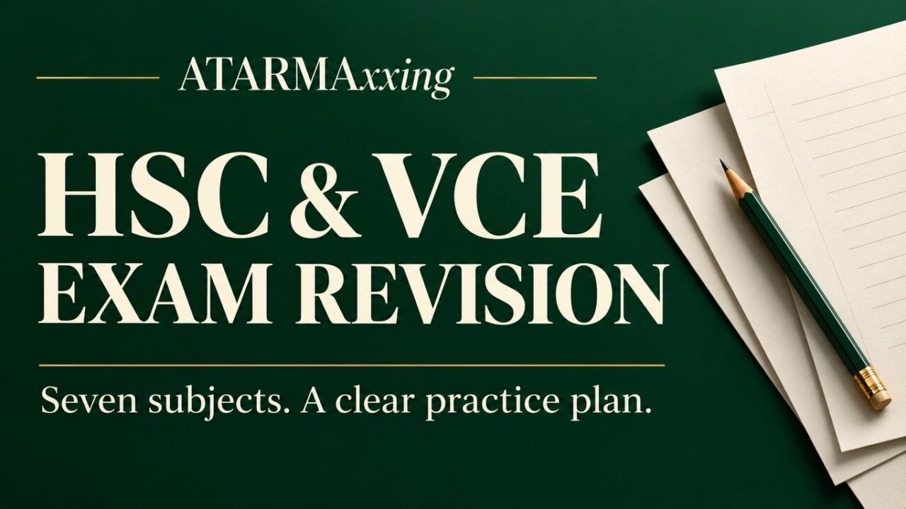HSC Past Papers and VCE Practice Exams: ATARMAxxing Publishes a Seven-Subject Year 12 Revision Guide