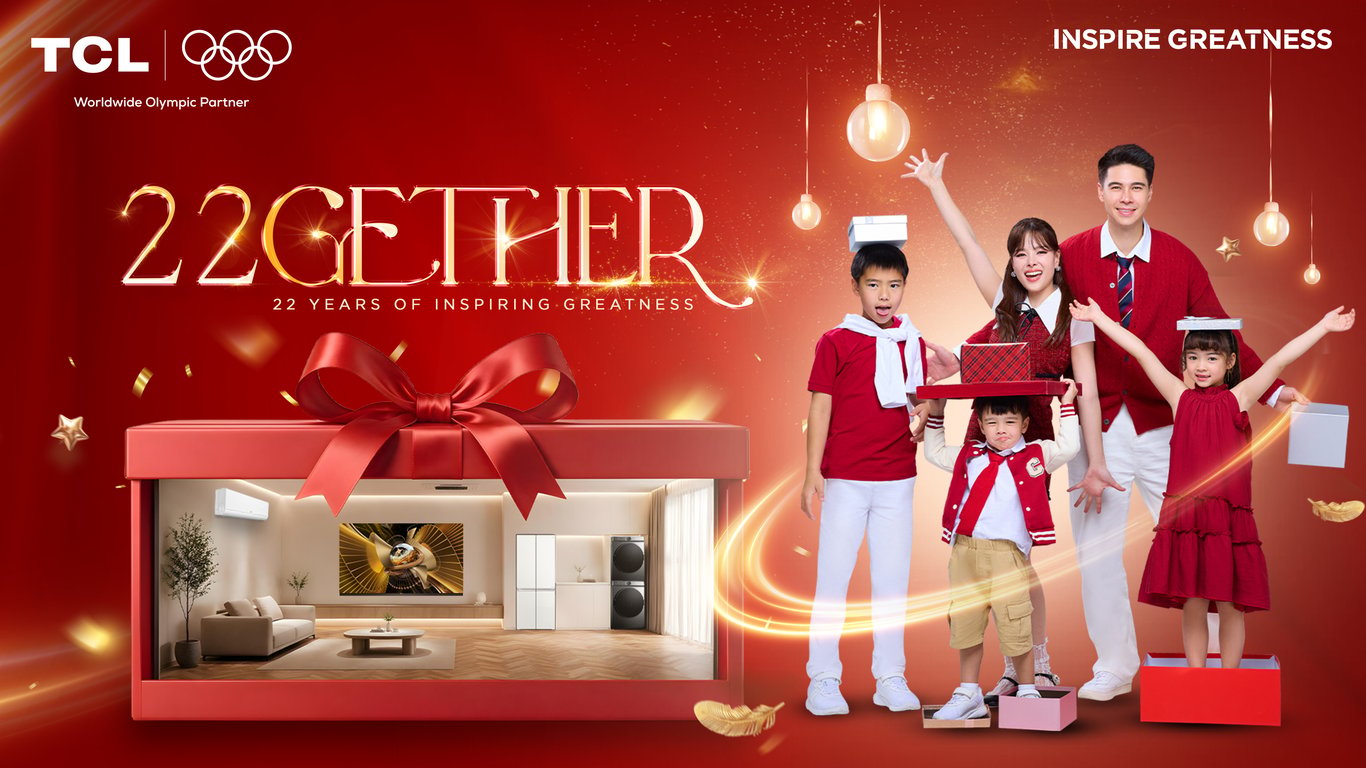 TCL จัดใหญ่ฉลอง 22 ปี เปิดแคมเปญ “TCL 22GETHER” ส่งความสุขแบบคูณ 22 ทุ่มรางวัลกว่า 2.2 ล้านบาท พร้อมภารกิจ 22 ล้านก้าวเพื่อสังคม TCL จัดใหญ่ฉลอง 22 ปี เปิดแคมเปญ “TCL 22GETHER” ส่งความสุขแบบคูณ 22 ทุ่มรางวัลกว่า 2.2 ล้านบาท พร้อมภารกิจ 22 ล้านก้าวเพื่อสังคม