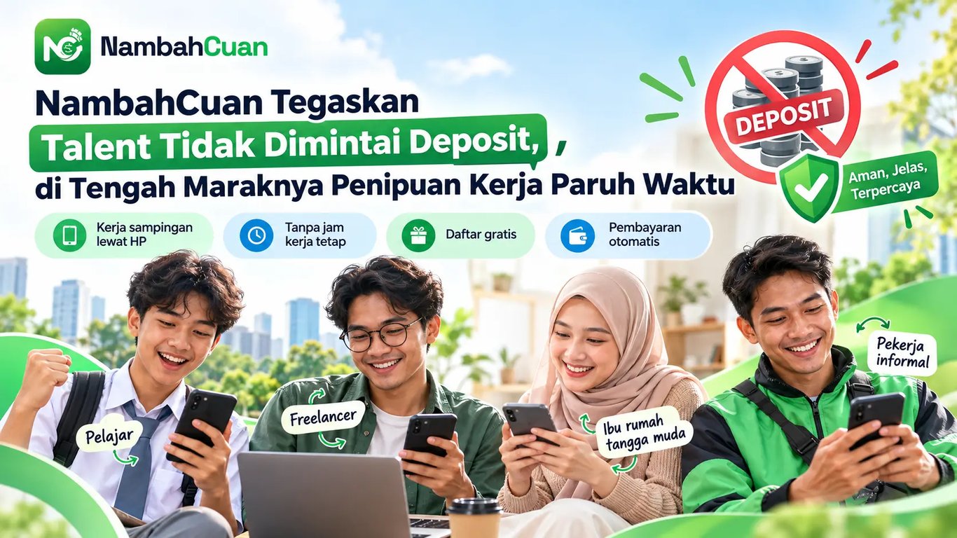 NambahCuan Tegaskan Talent Tidak Dimintai Deposit, di Tengah Maraknya Penipuan Kerja Paruh Waktu NambahCuan Tegaskan Talent Tidak Dimintai Deposit, di Tengah Maraknya Penipuan Kerja Paruh Waktu