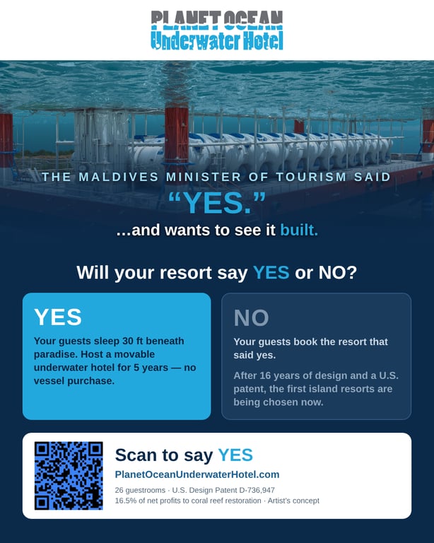 Planet Ocean Underwater Hotels Invites all Philippines Resorts to Evaluate Movable Underwater Hotel Partnership Planet Ocean Underwater Hotels Invites all Philippines Resorts to Evaluate Movable Underwater Hotel Partnership