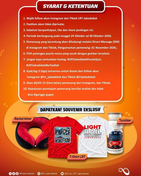 Uji Ketelitian Lewat Puzzle Quiz, LRT Jabodebek Siapkan Merchandise Eksklusif bagi Pemenang