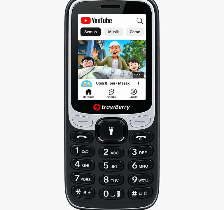STRAWBERRY ST100: Ponsel Keypad 4G yang Bisa Akses YouTube dan TikTok